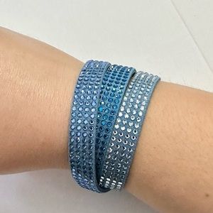 Blue discontinued tri-wrap bracelet by touchstone crystal